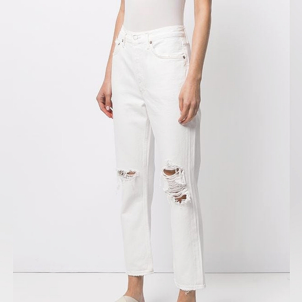 AGOLDE Riley High Rise Straight Cropped Jean in Veil